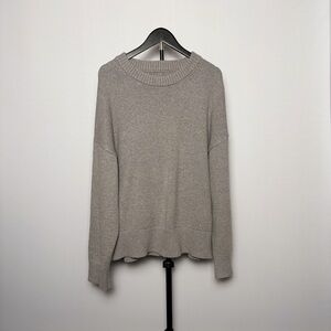 NO BRAND Gray Cashmere Blend Knit Sweater Size L Crew Neck